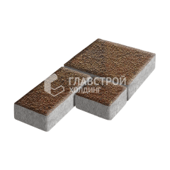 Тротуарная плитка Рубико, джафар оранжевый с мраморной крошкой, 4 см