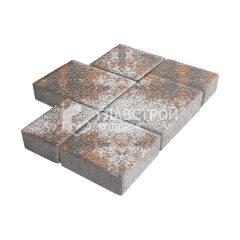 Тротуарная плитка Новый город, агат оранжевый на камне, 8 см