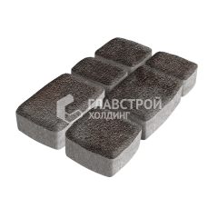 Тротуарная плитка Классика 3 камня, мокко на камне, 4 см