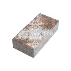 Тротуарная плитка Брусчатка, агат оранжевый, 10 см