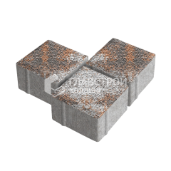 Тротуарная плитка Квадрат 100х100х60, агат оранжевый с гранитной крошкой