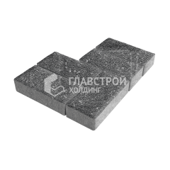 Тротуарная плитка 200х100х60, аляска черная на камне