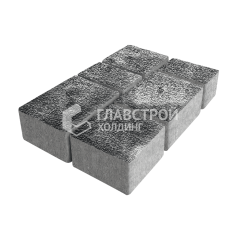 Тротуарная плитка Ностальгия, черно-белая с мраморной крошкой, 4 см