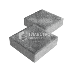 Тротуарная плитка Квадрат 200х200х40, антрацит на камне