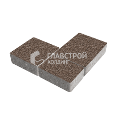 Тротуарная плитка Новый город, коричневая с гранитной крошкой, 6 см