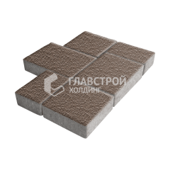 Тротуарная плитка Новый город, коричневая с гранитной крошкой, 6 см
