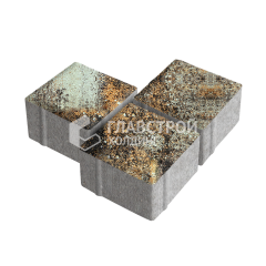 Тротуарная плитка Квадрат 100х100х60, агат кофейный