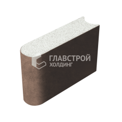 Камень бортовой БРШ 50.20.8, белый, коричневое основание