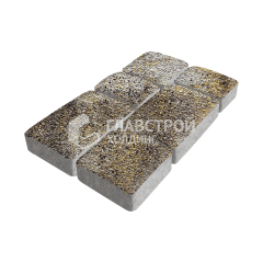 Тротуарная плитка Брук, агат желтый с мраморной крошкой, 6 см