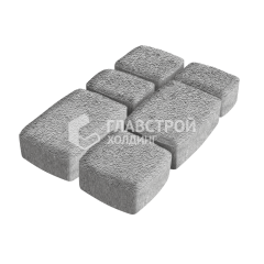 Тротуарная плитка Классика 3 камня, серо-белый на камне, 6 см