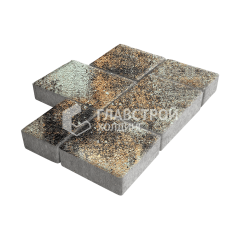 Тротуарная плитка Новый город, агат кофейный на камне, 8 см