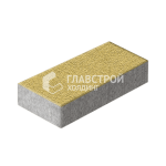 Тротуарная плитка Прямоугольник 600х300х60, желтая на камне