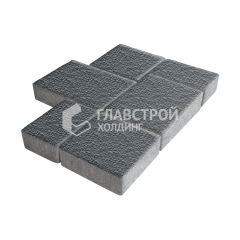 Тротуарная плитка Новый город, черная с гранитной крошкой, 6 см