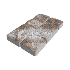 Тротуарная плитка Брук, агат оранжевый с мраморной крошкой, 6 см