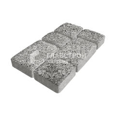 Тротуарная плитка Брук, аляска белая с мраморной крошкой, 6 см