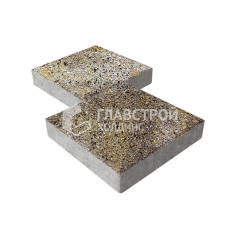 Тротуарная плитка Квадрат 400х400х60, агат желтый на камне