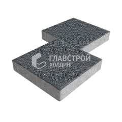 Тротуарная плитка Квадрат 500х500х70, черная с мраморной крошкой