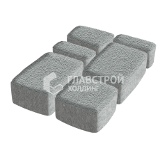 Тротуарная плитка Классико, серая на камне, 4 см