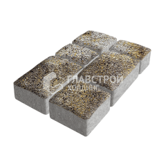 Тротуарная плитка Старый город, агат желтый с мраморной крошкой, 6 см