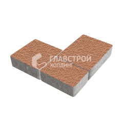 Тротуарная плитка Новый город, оранжевая с гранитной крошкой, 6 см