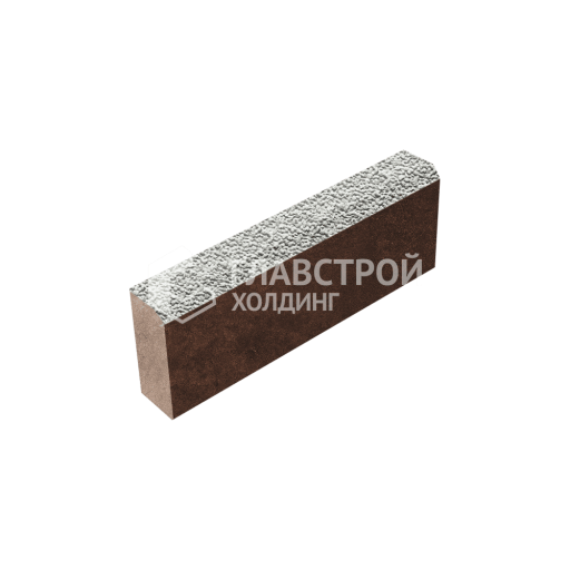 Камень бортовой БР 50.20.8, белый с мраморной крошкой, коричневое основание