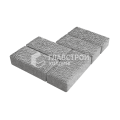 Тротуарная плитка Брусчатка, серо-белый с мраморной крошкой, 4 см