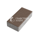 Тротуарная плитка Прямоугольник 10х20х4 см, коричневая на камне