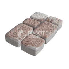 Тротуарная плитка Классика 3 камня, хаски на камне, 6 см