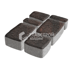 Тротуарная плитка Классика 4 камня, кармен с мраморной крошкой, 6 см