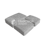 Тротуарная плитка Брук, серо-белая на камне, 4 см