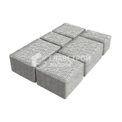 Тротуарная плитка Ностальгия, белая с мраморной крошкой, 4 см