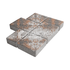 Тротуарная плитка Новый город, агат оранжевый с гранитной крошкой, 6 см