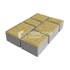 Тротуарная плитка Ностальгия, желтая с мраморной крошкой, 4 см