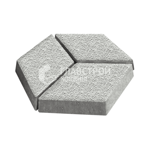 Тротуарная плитка Ромб, белая с гранитной крошкой, 6 см