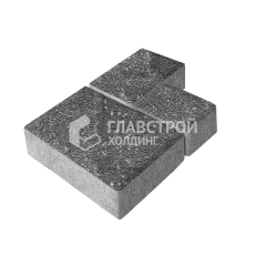 Тротуарная плитка Бергамо, аляска черная на камне, 6 см