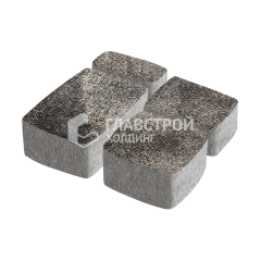 Тротуарная плитка Классика 4 камня, агат коричневый на камне, 6 см