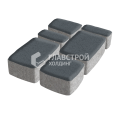 Тротуарная плитка Классика 4 камня, черная, 4 см