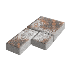 Тротуарная плитка Рубико, агат оранжевый на камне, 6 см