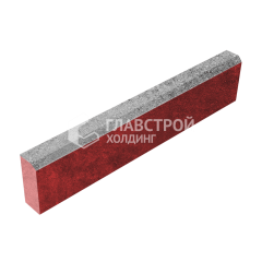 Камень бортовой БР 100.20.8, серо-белый, красное основание
