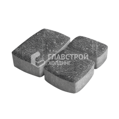 Тротуарная плитка Классика 3 камня, аляска черная на камне, 4 см