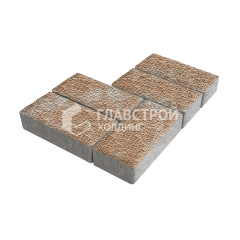 Тротуарная плитка Брусчатка, сансет с мраморной крошкой, 6 см