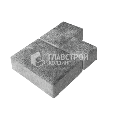 Тротуарная плитка Бергамо, антрацит на камне, 6 см