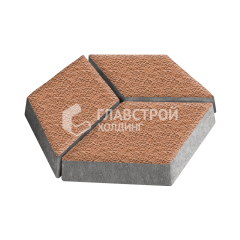 Тротуарная плитка Ромб, оранжевая с гранитной крошкой, 6 см