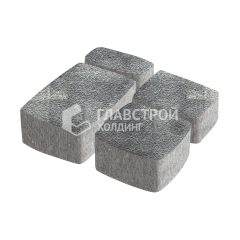 Тротуарная плитка Классика 4 камня, антрацит на камне, 6 см