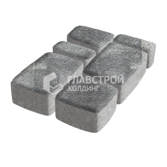 Тротуарная плитка Классика 4 камня, антрацит на камне, 6 см