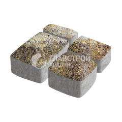 Тротуарная плитка Классика 4 камня, агат желтый, 4 см