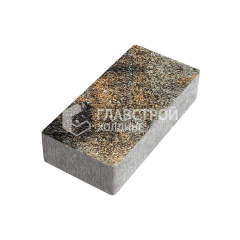 Тротуарная плитка Брусчатка, агат кофейный с гранитной крошкой, 6 см