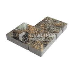 Тротуарная плитка Брусчатка, агат кофейный с гранитной крошкой, 6 см