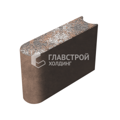 Камень бортовой БРШ 50.20.8, агат оранжевый с мраморной крошкой, коричневое основание