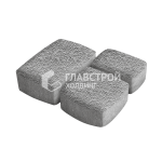 Тротуарная плитка Классика 3 камня, серо-белая с мраморной крошкой, 6 см